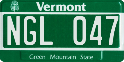 VT license plate NGL047