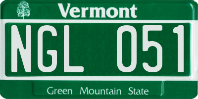 VT license plate NGL051