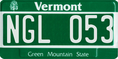 VT license plate NGL053
