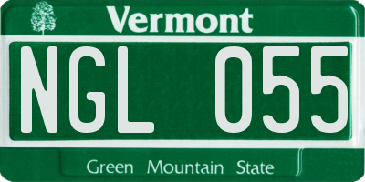 VT license plate NGL055