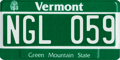 VT license plate NGL059