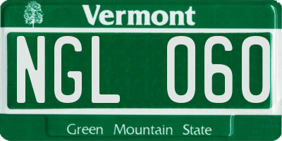VT license plate NGL060