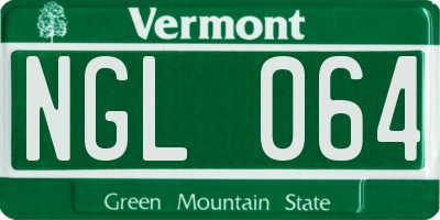 VT license plate NGL064