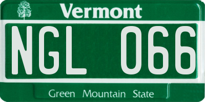 VT license plate NGL066
