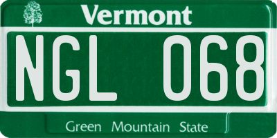 VT license plate NGL068
