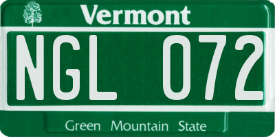 VT license plate NGL072