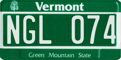 VT license plate NGL074