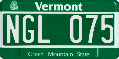 VT license plate NGL075