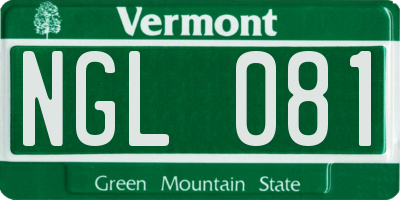 VT license plate NGL081