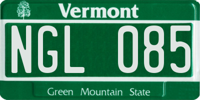 VT license plate NGL085