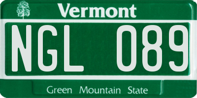 VT license plate NGL089