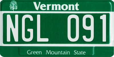 VT license plate NGL091