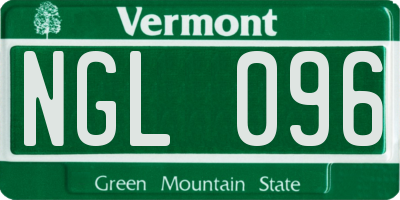 VT license plate NGL096