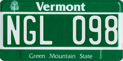 VT license plate NGL098