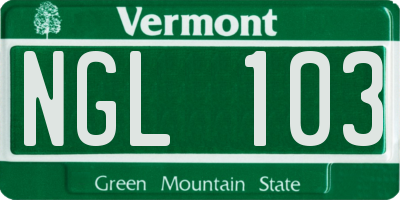 VT license plate NGL103