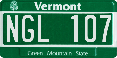 VT license plate NGL107
