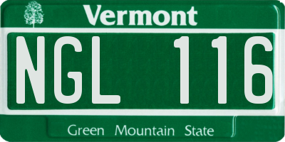 VT license plate NGL116