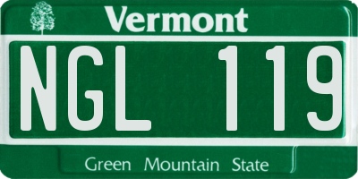 VT license plate NGL119