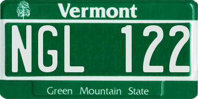 VT license plate NGL122