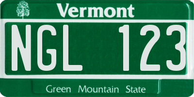 VT license plate NGL123