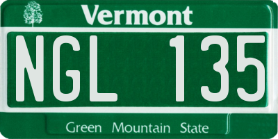 VT license plate NGL135