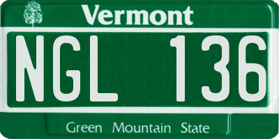 VT license plate NGL136