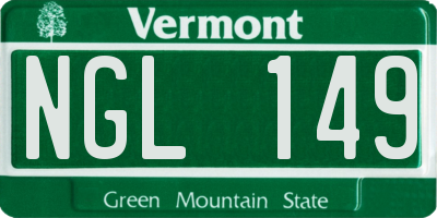 VT license plate NGL149