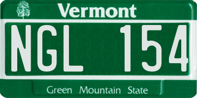 VT license plate NGL154