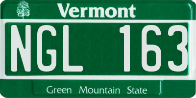 VT license plate NGL163