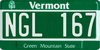 VT license plate NGL167
