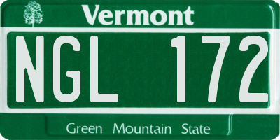 VT license plate NGL172