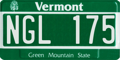 VT license plate NGL175