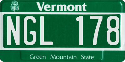 VT license plate NGL178