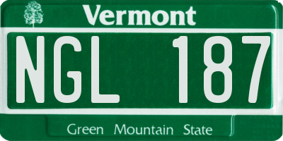 VT license plate NGL187