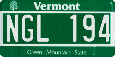 VT license plate NGL194
