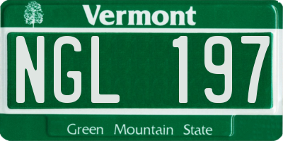 VT license plate NGL197