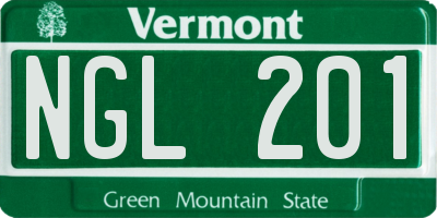 VT license plate NGL201
