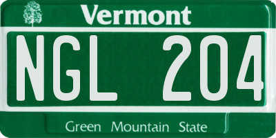 VT license plate NGL204