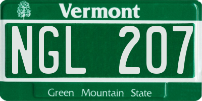 VT license plate NGL207