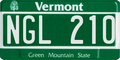 VT license plate NGL210