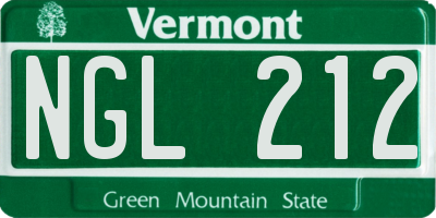 VT license plate NGL212