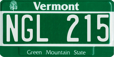 VT license plate NGL215