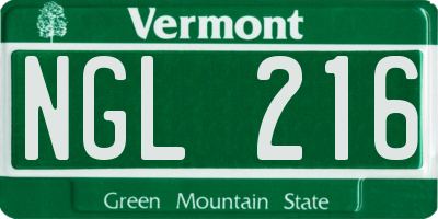 VT license plate NGL216