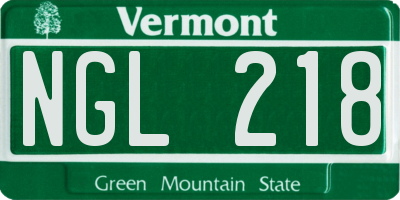 VT license plate NGL218