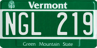 VT license plate NGL219