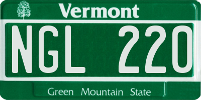 VT license plate NGL220