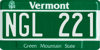 VT license plate NGL221