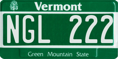 VT license plate NGL222