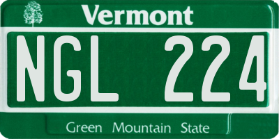 VT license plate NGL224