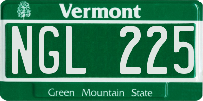 VT license plate NGL225